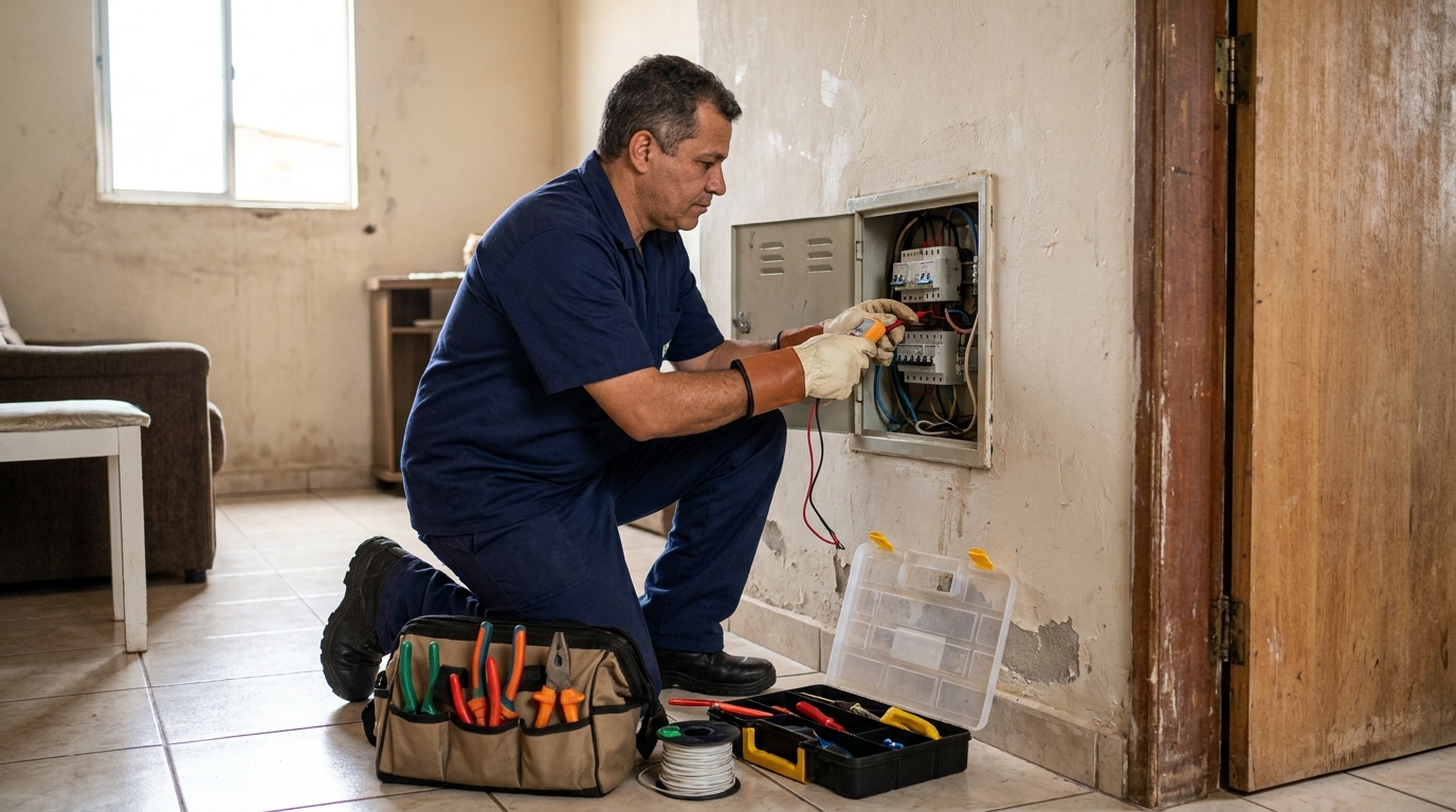 Eletricista com ferramentas em Ponta Grossa‑PR