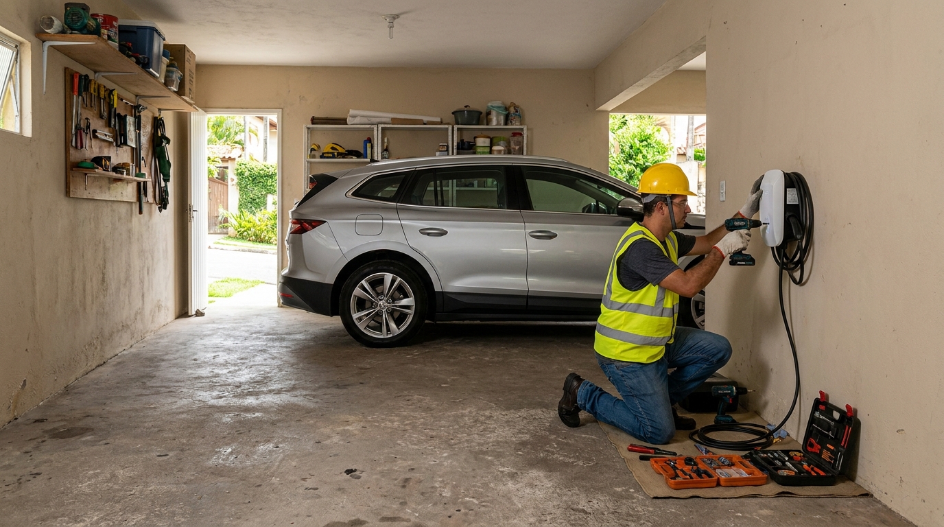 Instalacao de carregador de carro eletrico residencial em Ponta Grossa‑PR