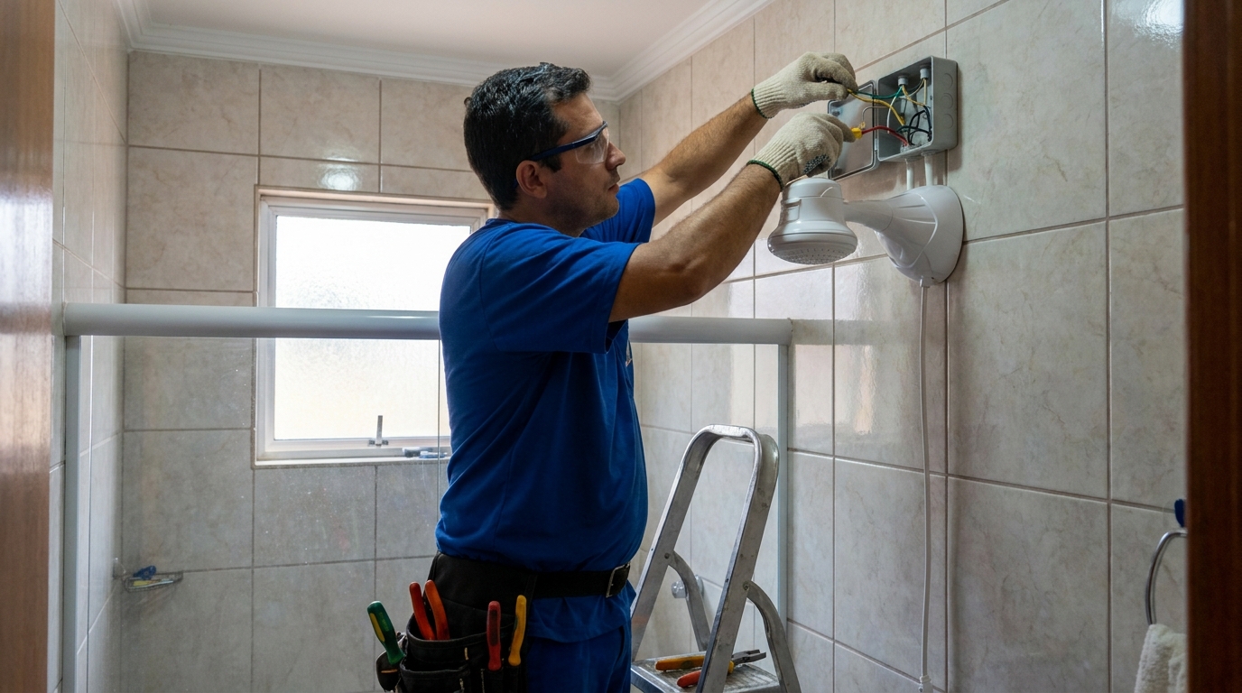 Instalacao de chuveiro eletrico profissional em Ponta Grossa‑PR