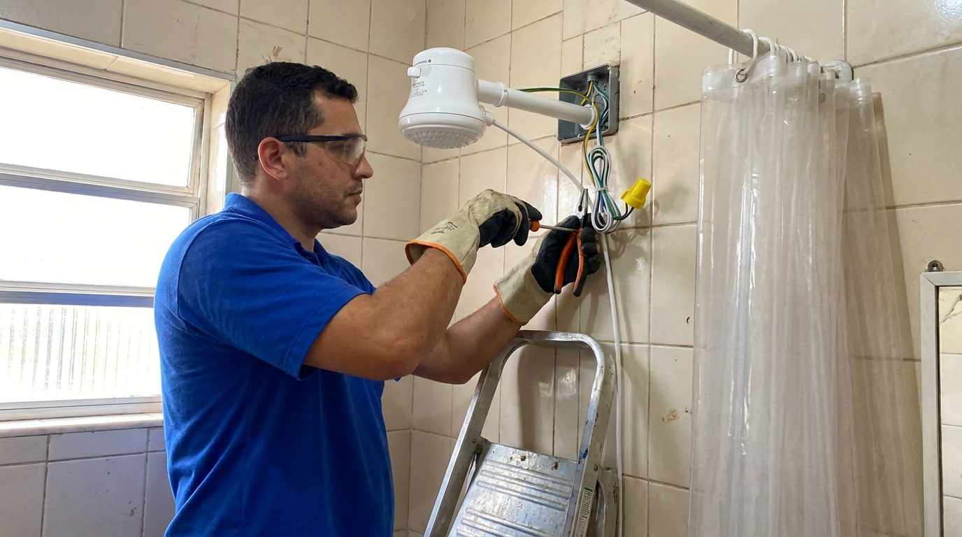 Instalacao de chuveiro eletrico residencial em Ponta Grossa‑PR