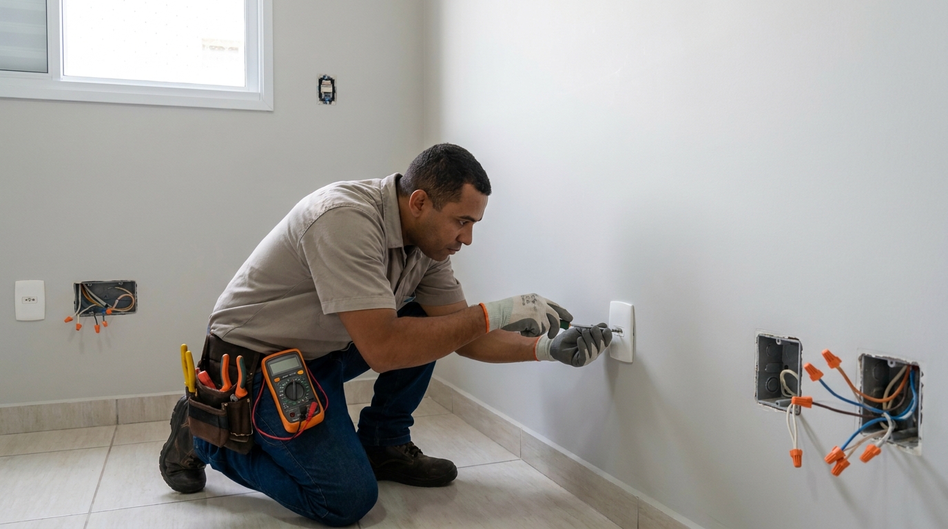 Instalacao de tomada e interruptor em Ponta Grossa‑PR