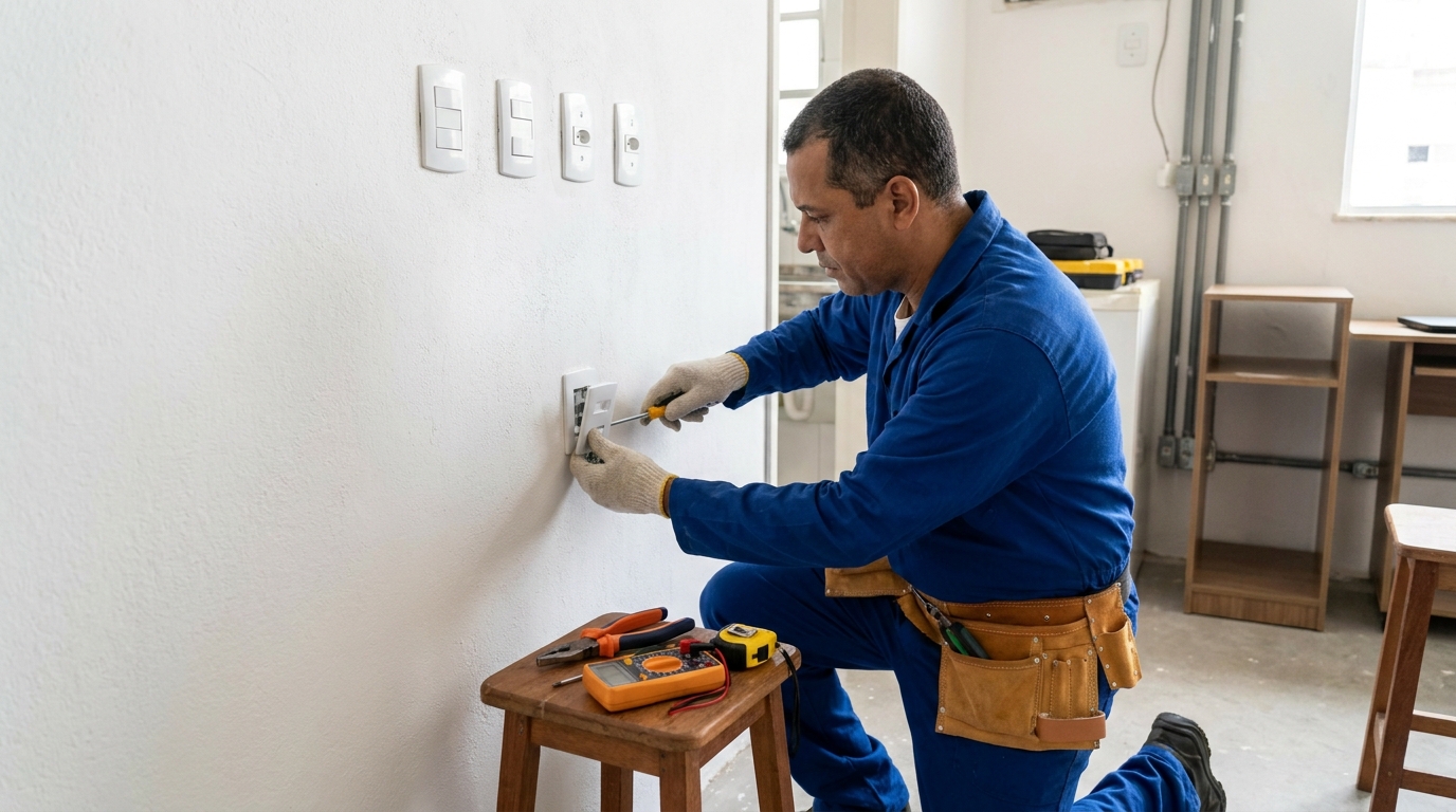 Instalacao de tomada e interruptor profissional em Ponta Grossa‑PR