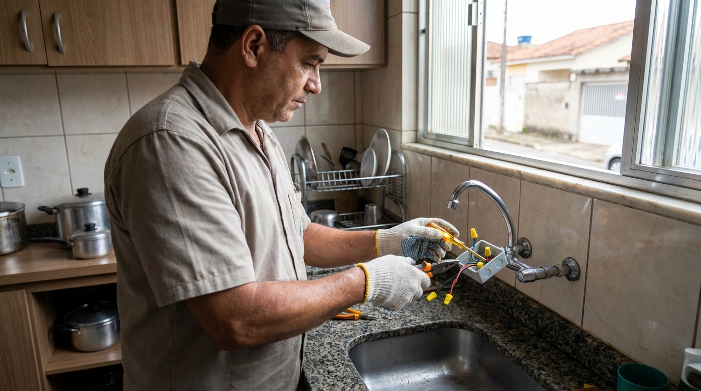 Instalacao de torneira eletrica profissional em Ponta Grossa‑PR