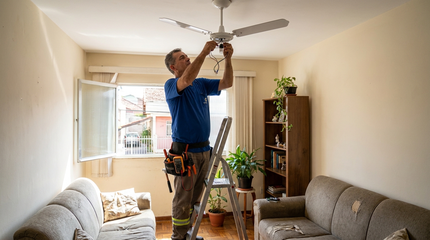 Instalacao de ventilador de teto em Ponta Grossa‑PR