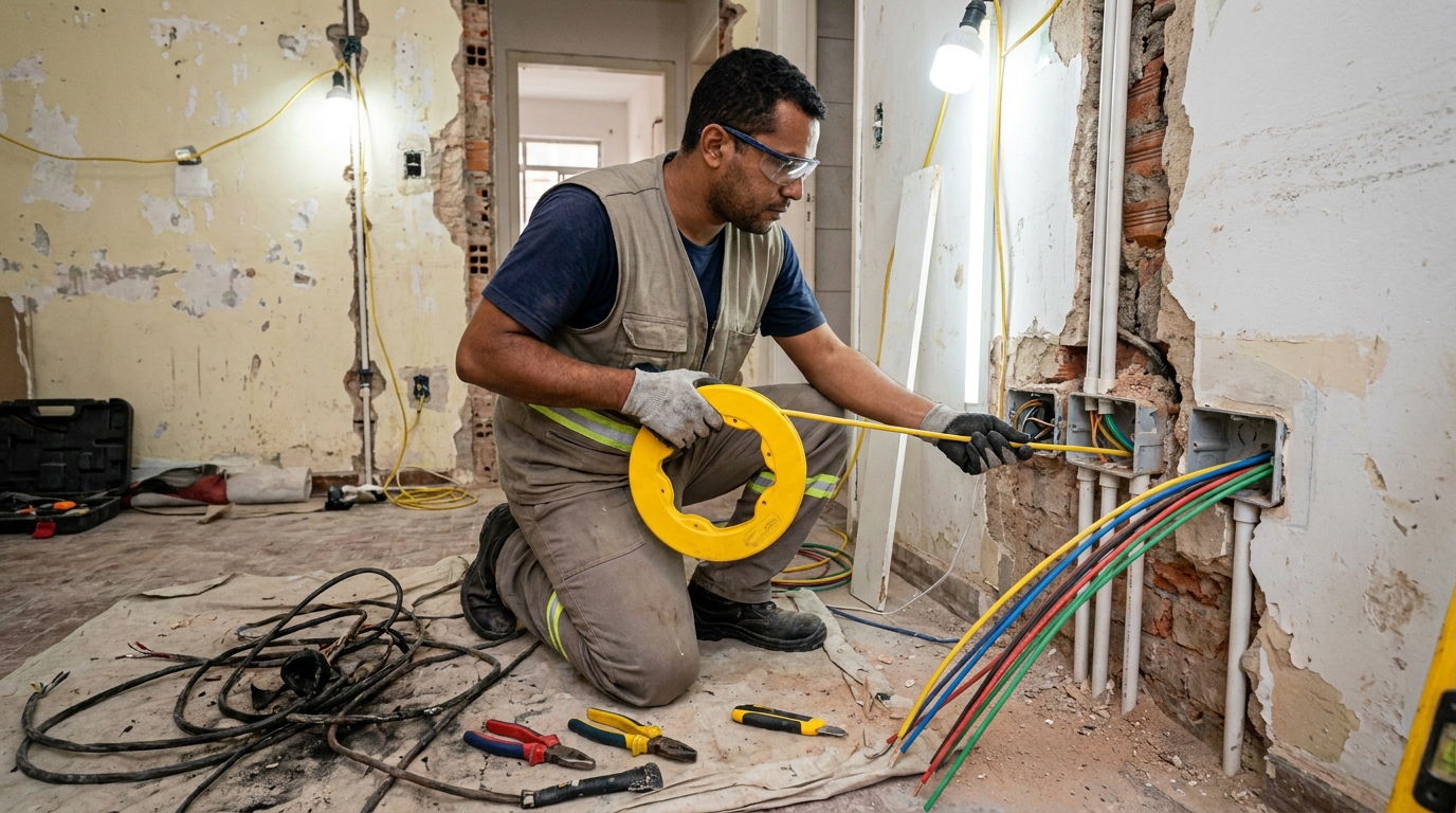 Troca de fiacao eletrica profissional em Ponta Grossa‑PR
