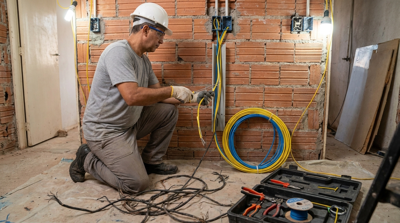 Troca de fiacao eletrica residencial em Ponta Grossa‑PR